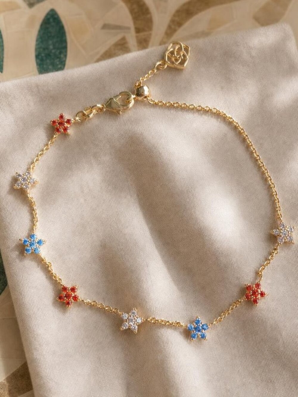 Kendra Scott Sierra Star Gold Crystal Chain Bracelet